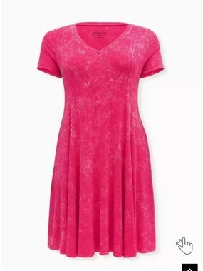 torrid Pink Marble-Effect V-Neck Midi Dress